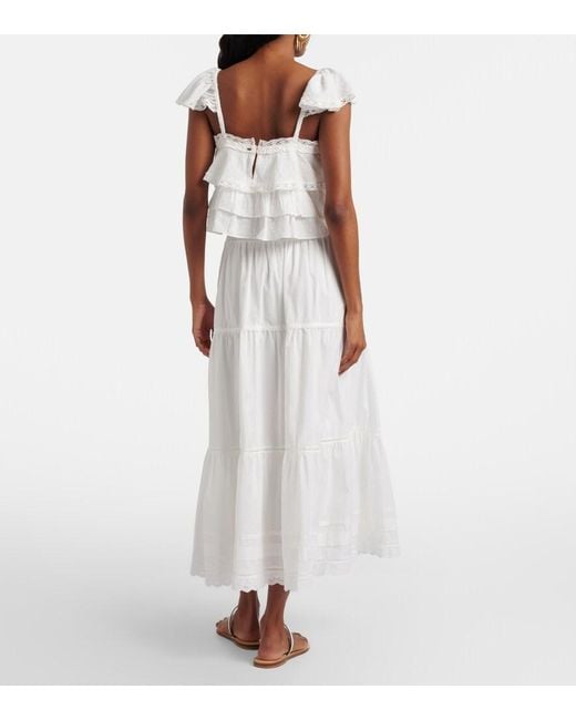 Poupette White Ines Broderie Anglaise Midi Skirt