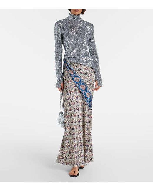 Top Con Paillettes di Rabanne in Metallic