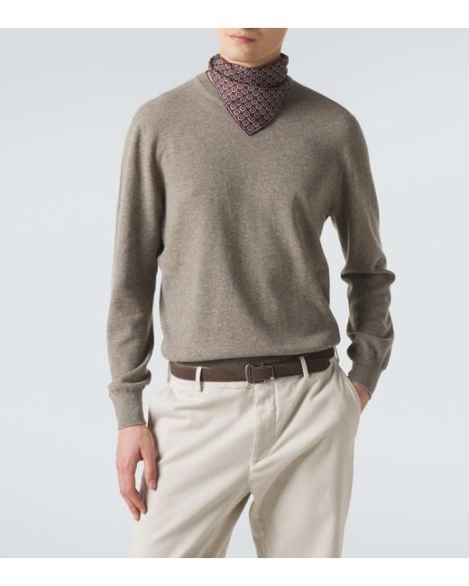 Agnona Gray Cashmere Sweater for men