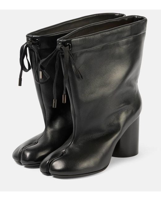 Maison Margiela Black Ankle Boots Tabi Aus Leder