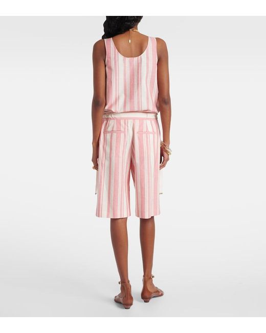 Bermudas De Algodon A Rayas Chloé de color Pink