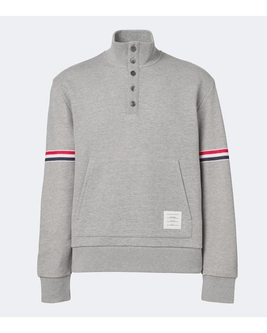 Thom Browne Gray Cotton Pique Sweatshirt for men