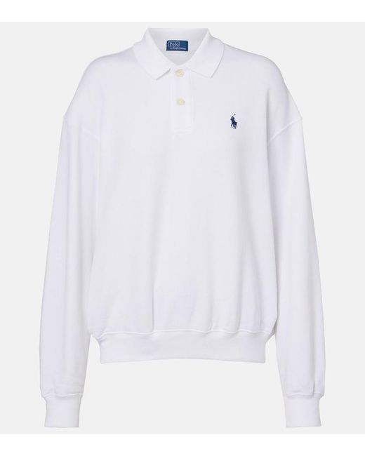 Polo Ralph Lauren White Cotton-Blend Polo Sweater