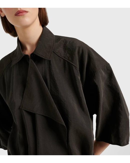 Lemaire Black Hemdblusenkleid aus einem Seidengemisch