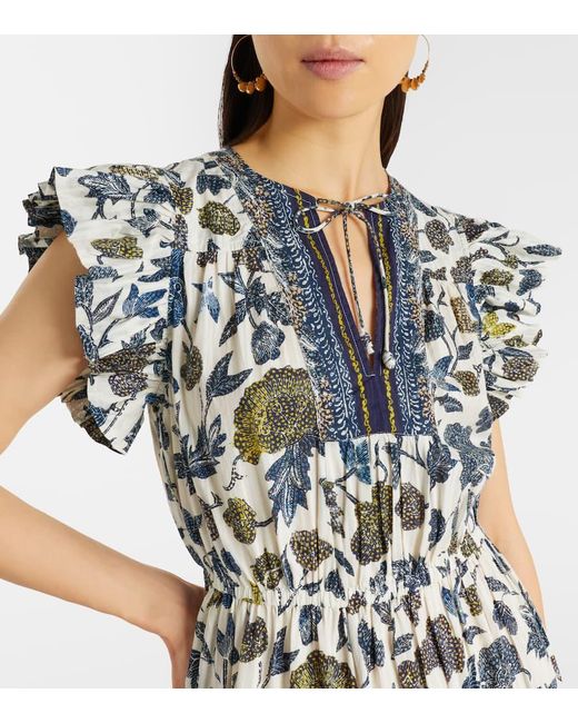 Robe Midi Kairi Imprimee En Coton Melange Ulla Johnson en coloris White