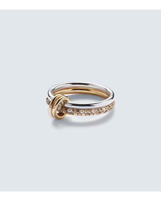 Spinelli Kilcollin White Virgo Petite Sterling And 18Kt Ring With Diamonds for men