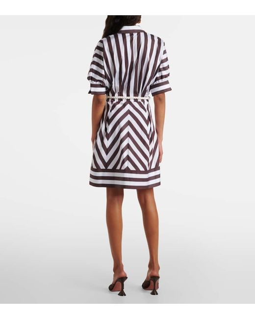 Rebecca Vallance Pippa Striped Cotton Minidress in White