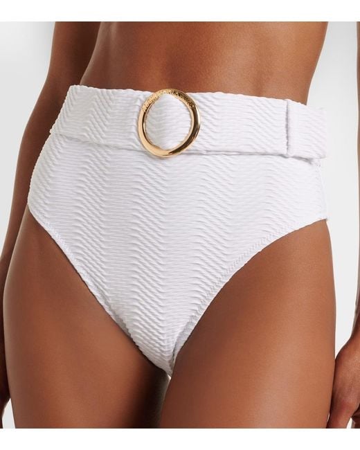 Alexandra Miro White Iris Belted Bikini Bottoms