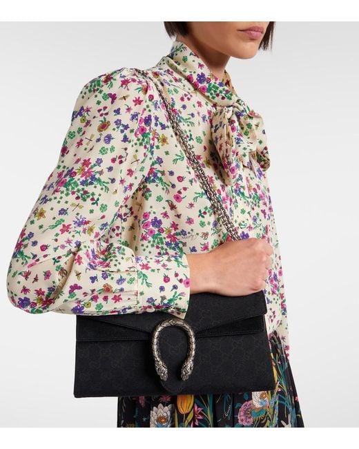 Gucci Black Dionysus Small Gg Canvas Shoulder Bag