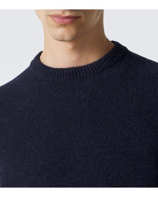 Zegna Blue Wool And Cashmere Sweater for men
