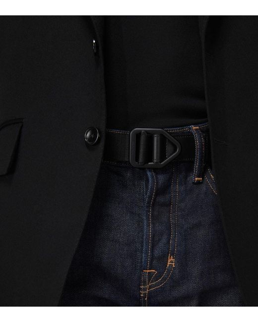 Tom Ford Black 4cm Leather-trimmed Canvas Belt for men