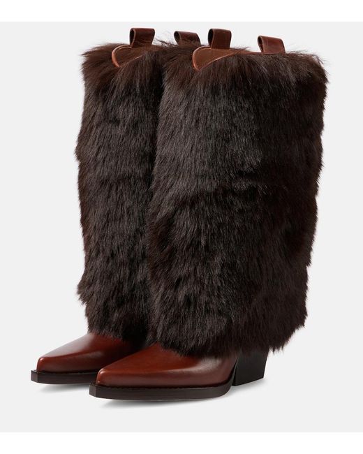 Paris Texas Black Leather Knee-High Boots