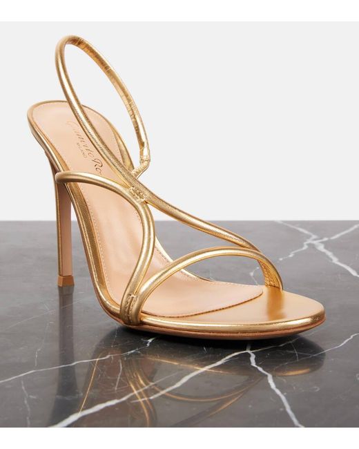 Gianvito Rossi 105 Metallic Leather Sandals