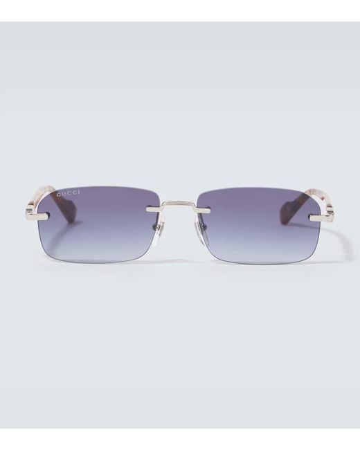 Gucci Eckige Sonnenbrille in Blue für Herren