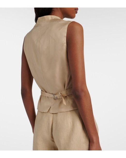 Ralph Lauren Natural Jaiden Linen Vest