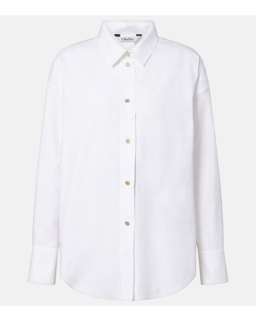 Max Mara White Cotton Poplin Oxford Shirt