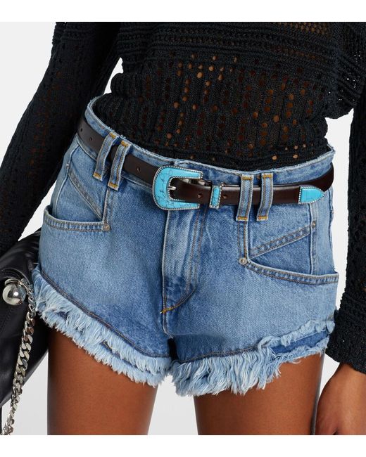 DEHANCHE Blue Travertine Leather Belt