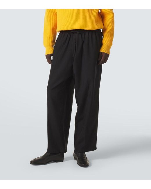 Umit Benan Black Julian Virgin Wool Straight Pants for men