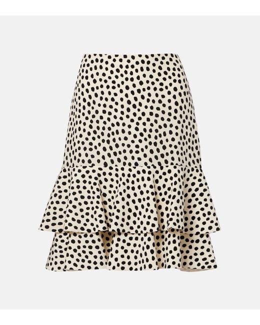 Chloé Black Polka-Dot Tiered Silk Miniskirt