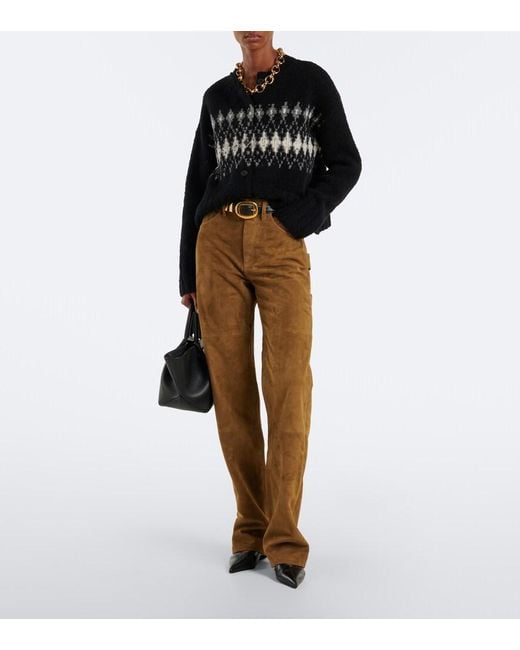 Altuzarra Natural Mills Suede Straight Pants