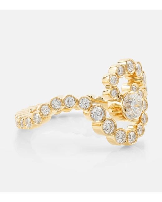 Sophie Bille Brahe Metallic Ring Ocean de Ciel aus 18kt Gelbgold mit Diamanten