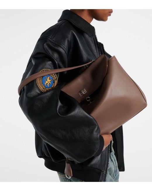Balenciaga Brown Rodeo Medium Leather Tote Bag