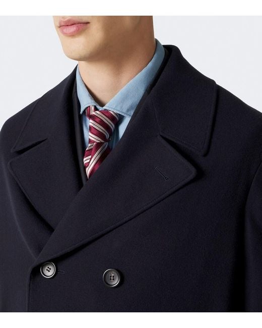 Canali Blue Wool Peacoat for men
