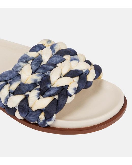 Chloé Blue Chloe Kacey Tie-dye Woven Slides