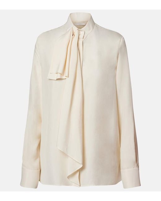 Givenchy Natural Bow-Detail Silk Blouse