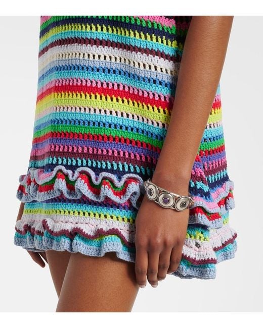 Ganni Multicolor Crocheted Minidress
