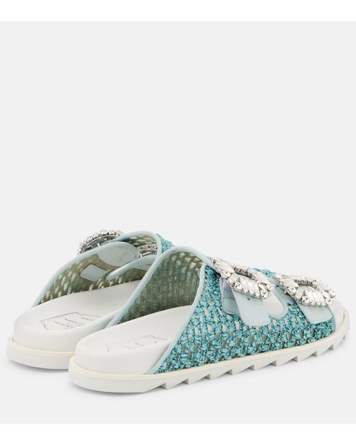Roger Vivier Multicolor Slidy Viv' Crystal-Embellished Sandals