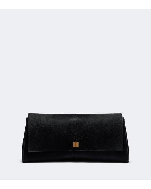 Khaite Black Audrey Medium Calf Hair Clutch