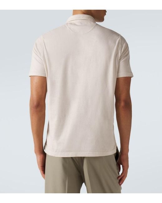 Fedeli Natural Cotton Jersey Polo Shirt for men
