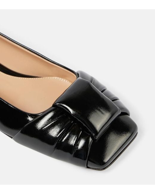 Gianvito Rossi Black Paradi Bow-Detail Leather Ballet Flats