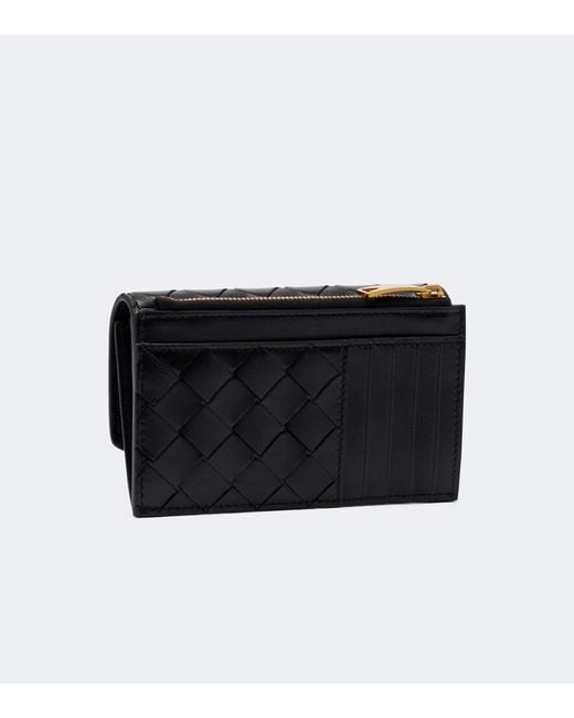 Bottega Veneta Black Intrecciato Large Leather Wallet