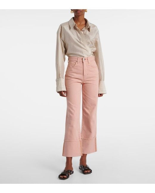 Veronica Beard Pink Dylan Straight Jeans