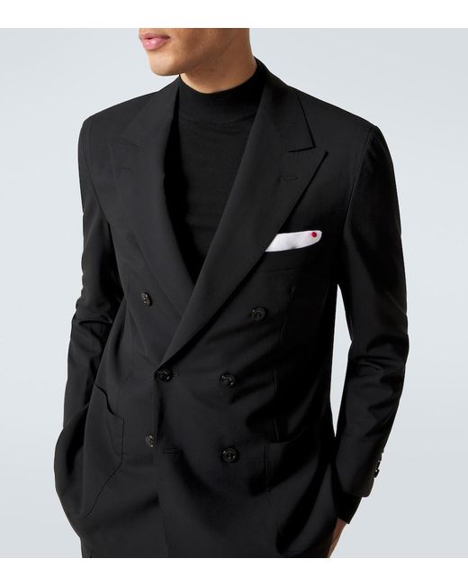Kiton Black Wool Suit for men