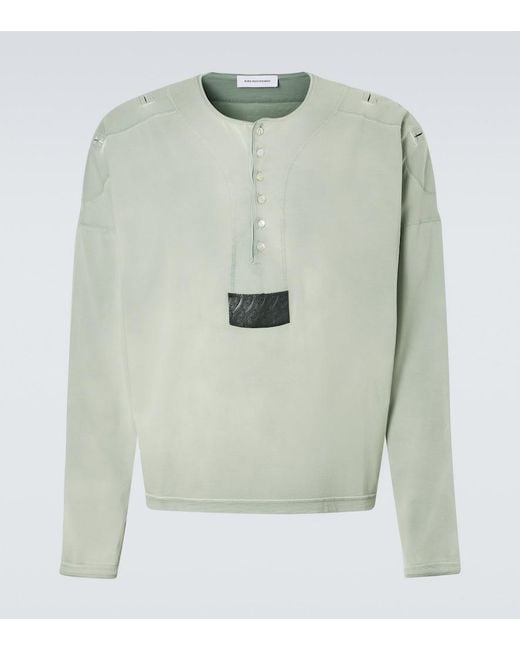 Kiko Kostadinov Green Sargo Cotton Henley Shirt for men