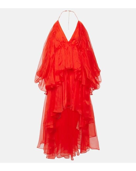 Vestido corto Natura de organza de seda Zimmermann de color Red