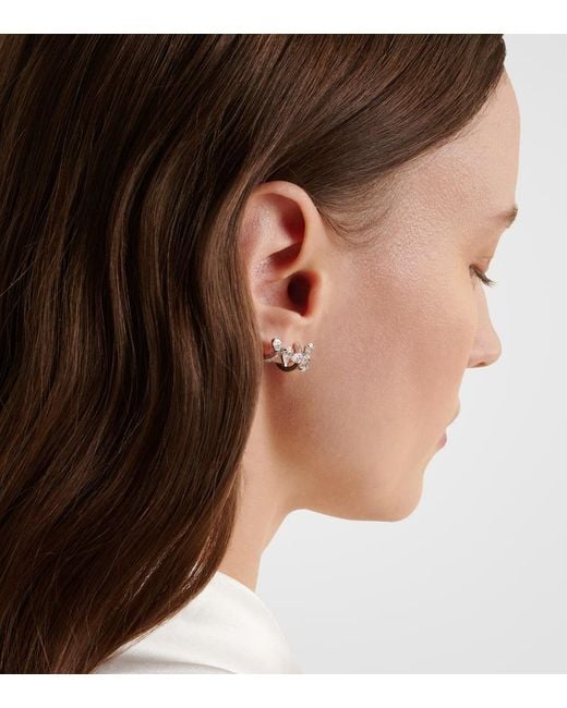 Boucle D'Oreille Unique Serti Sur Vide En Or Blanc 18 Ct Et Diamants Repossi en coloris Metallic