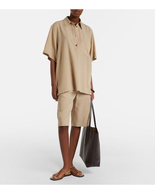 Totême Natural High-Rise Bermuda Shorts