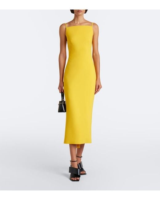 Givenchy Yellow Crepe Cady Midi Dress