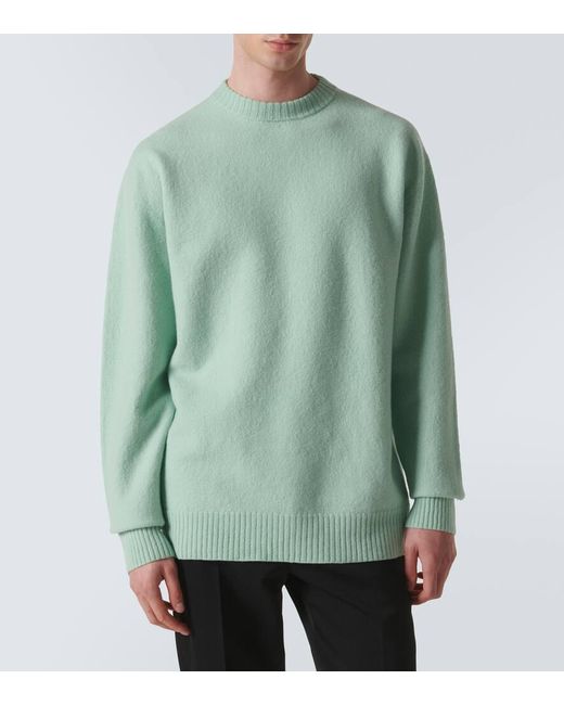 Jil Sander Green Wool Sweater for men