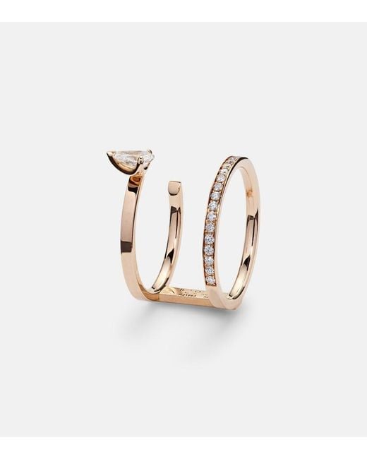 Repossi White Serti Sur Vide 18Kt Rose Ring With Diamonds