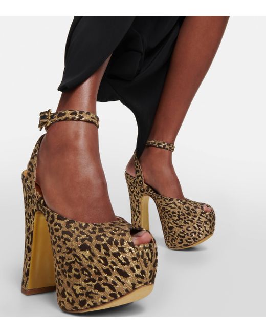Vivienne Westwood Metallic Vargas Leopard-print Platform Sandals