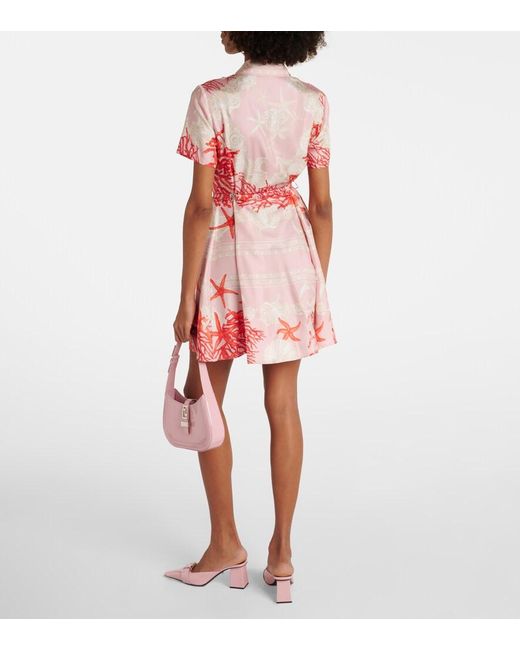Versace Pink Dress With 'Barocco Sea' Pattern