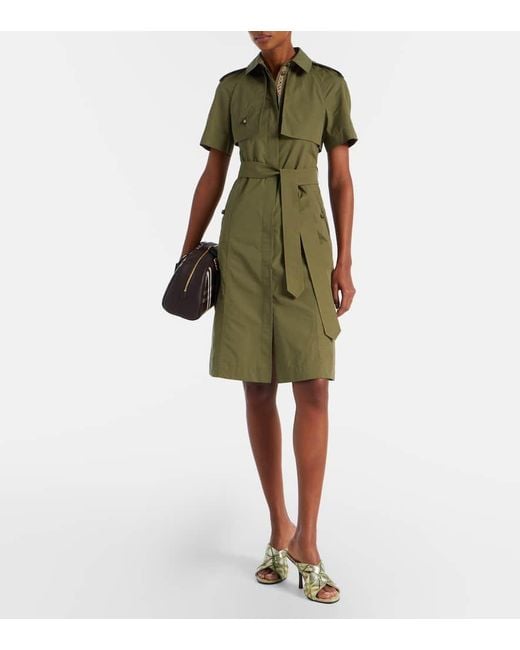 Burberry Green Hemdblusenkleid Aus Baumwolle