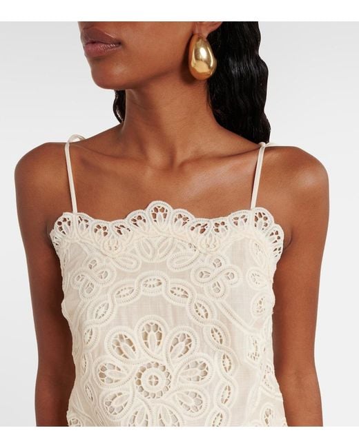 Zimmermann Natural Rhiannon Embroidered Dress