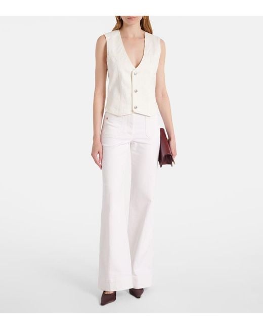 Victoria Beckham White Denim Vest