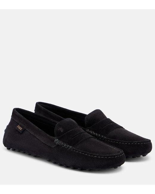 Tod's Black Gommino Suede Driving Shoes